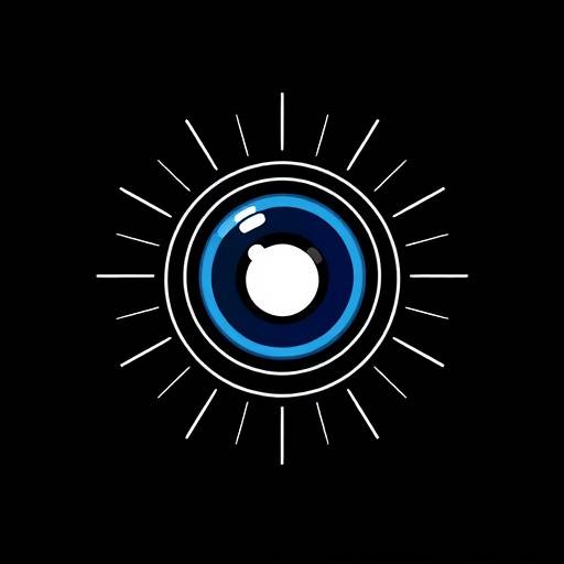 Logotipo da Luz & Foco Fotografia – Uma lente estilizada com raios de luz.