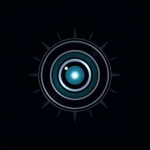 Logotipo da Luz & Foco Fotografia – Uma lente estilizada com raios de luz.